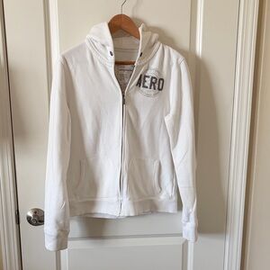 Aeropostale White Zip-Up Hoodie
